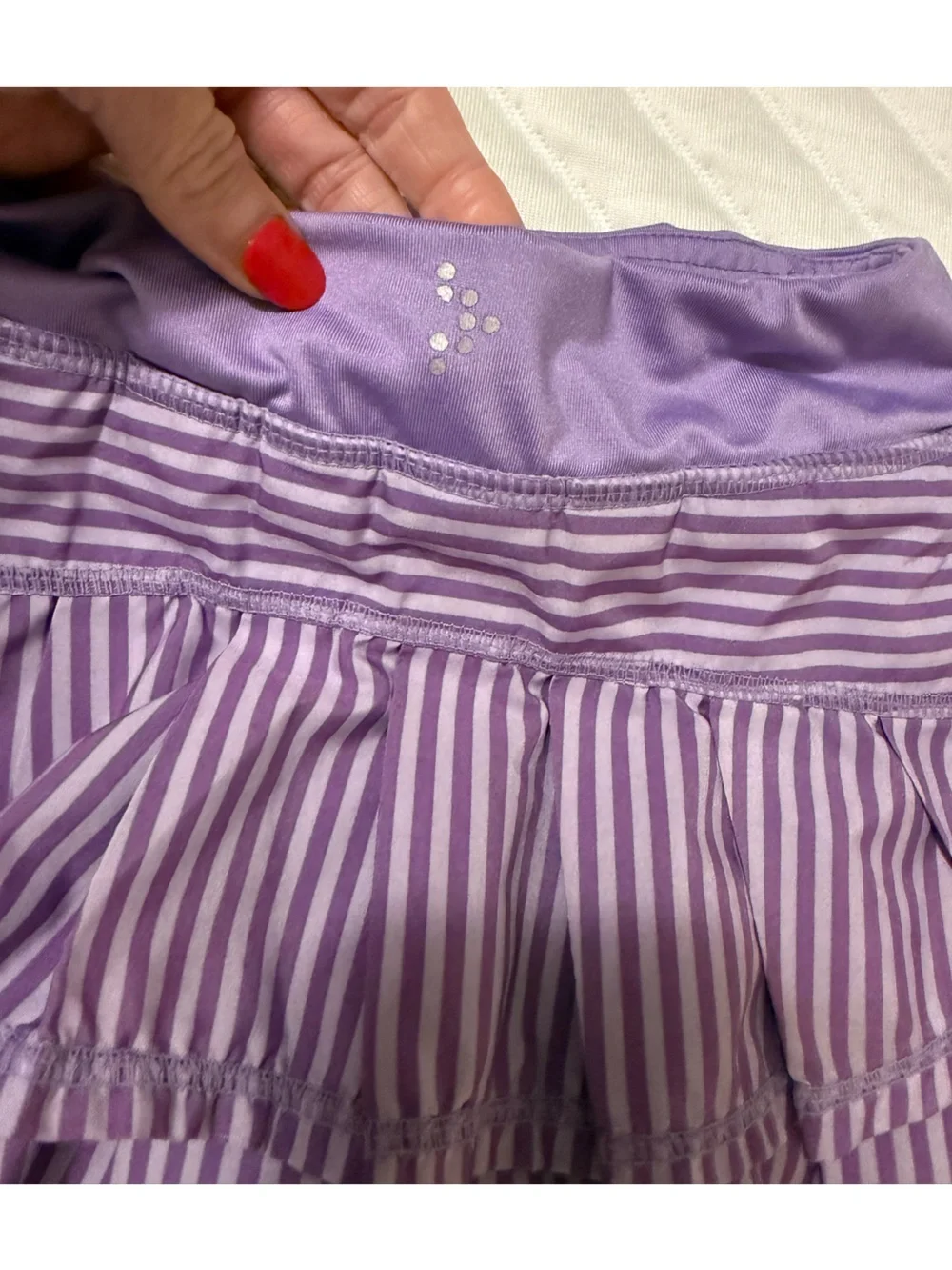 GymGo by Gymboree Girls Striped Purple Ruffled Athletic Skort